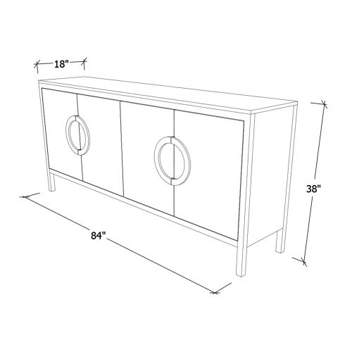 S1614 Mabel 4-door Cabinet w/Round Handles